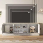 Mobile TV moderno per TV fino a 65'', Centro di intrattenimento in legno con armadietto, Tavolo console TV multimediale moderno per soggiorno camera da letto