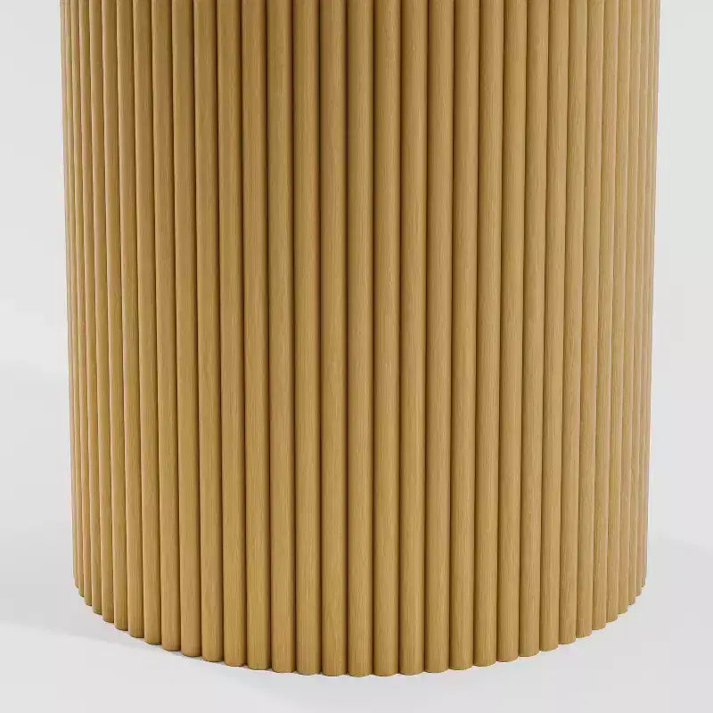 PexFix 52 Tavolo da pranzo rotondo in legno massello Tavolo da cucina per 4-6 persone con piano del tavolo e gambe cilindriche concave per soggiorno/sala da pranzo, ufficio, colore naturale