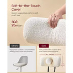 Set di 2 moderni sgabelli da bar girevoli in tessuto bouclé, rotazione a 360° e seduta ampia, sgabelli da bar alti 76,4 cm con schienale, bianco nuvola
