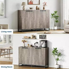 Credenza buffet moderna da 140 cm - Madia da cucina con 4 ante e ripiani regolabili per sala da pranzo
