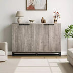 Credenza buffet moderna da 140 cm - Madia da cucina con 4 ante e ripiani regolabili per sala da pranzo