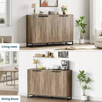 Credenza buffet moderna da 140 cm - Madia da cucina con 4 ante e ripiani regolabili per sala da pranzo