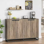 Credenza buffet moderna da 140 cm - Madia da cucina con 4 ante e ripiani regolabili per sala da pranzo