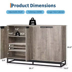 Credenza buffet moderna da 140 cm - Madia da cucina con 4 ante e ripiani regolabili per sala da pranzo