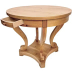 GDFStudio Nicolas Tavolo da pranzo rotondo in stile rustico di piccole dimensioni con 2 cassetti e gambe curve