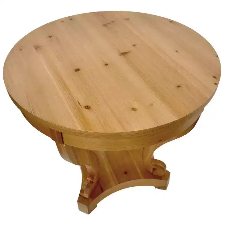 GDFStudio Nicolas Tavolo da pranzo rotondo in stile rustico di piccole dimensioni con 2 cassetti e gambe curve