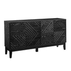 Madia da 153 cm con contenitore, credenza in stile rustico con motivo geometrico e ripiani regolabili, porta TV per soggiorno