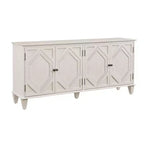 Credenza Mid-Century Modern da 65.2 Pollici con Ante e Vani Contenitore, Mobile Bar/Caffè con Dettagli Geometrici per Soggiorno o Cucina