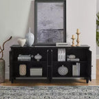 Credenza Mid-Century Modern da 65.2 Pollici con Ante e Vani Contenitore, Mobile Bar/Caffè con Dettagli Geometrici per Soggiorno o Cucina