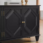 Credenza Mid-Century Modern da 65.2 Pollici con Ante e Vani Contenitore, Mobile Bar/Caffè con Dettagli Geometrici per Soggiorno o Cucina