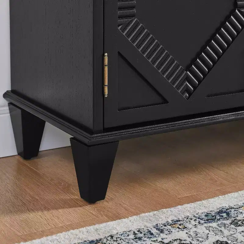 Credenza Mid-Century Modern da 65.2 Pollici con Ante e Vani Contenitore, Mobile Bar/Caffè con Dettagli Geometrici per Soggiorno o Cucina