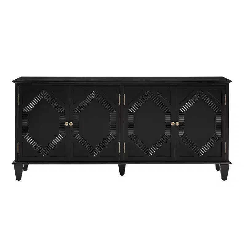 Credenza Mid-Century Modern da 65.2 Pollici con Ante e Vani Contenitore, Mobile Bar/Caffè con Dettagli Geometrici per Soggiorno o Cucina