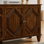 Credenza Mid-Century Modern da 65.2 Pollici con Ante e Vani Contenitore, Mobile Bar/Caffè con Dettagli Geometrici per Soggiorno o Cucina