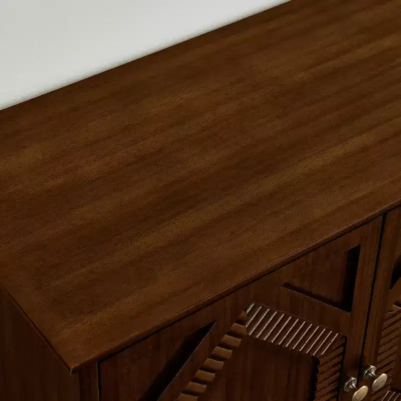 Credenza Mid-Century Modern da 65.2 Pollici con Ante e Vani Contenitore, Mobile Bar/Caffè con Dettagli Geometrici per Soggiorno o Cucina