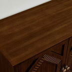 Credenza Mid-Century Modern da 65.2 Pollici con Ante e Vani Contenitore, Mobile Bar/Caffè con Dettagli Geometrici per Soggiorno o Cucina