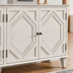 Credenza Mid-Century Modern da 65.2 Pollici con Ante e Vani Contenitore, Mobile Bar/Caffè con Dettagli Geometrici per Soggiorno o Cucina