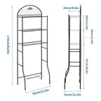 Mobiletto per bagno a 3 ripiani da posizionare sopra il WC, scaffale organizer da bagno indipendente in metallo da mettere sopra il WC, scaffale salvaspazio da posizionare sopra il WC per il bagno