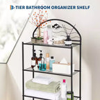 Mobiletto per bagno a 3 ripiani da posizionare sopra il WC, scaffale organizer da bagno indipendente in metallo da mettere sopra il WC, scaffale salvaspazio da posizionare sopra il WC per il bagno