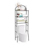 Mobiletto per bagno a 3 ripiani da posizionare sopra il WC, scaffale organizer da bagno indipendente in metallo da mettere sopra il WC, scaffale salvaspazio da posizionare sopra il WC per il bagno