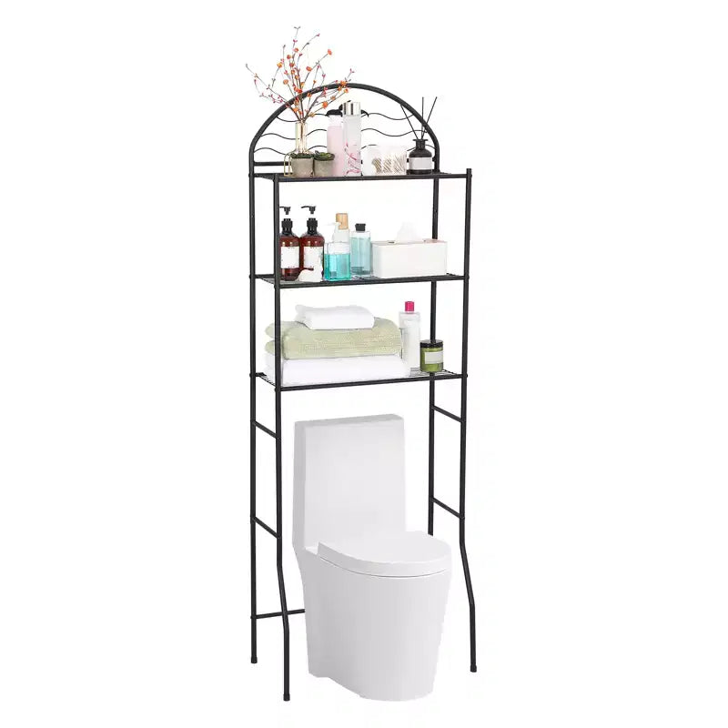 Mobiletto per bagno a 3 ripiani da posizionare sopra il WC, scaffale organizer da bagno indipendente in metallo da mettere sopra il WC, scaffale salvaspazio da posizionare sopra il WC per il bagno