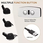Hyleory Chenille Poltrona reclinabile girevole a 3 posizioni per cameretta con USB e striscia luminosa a induzione per soggiorno (set da 2)