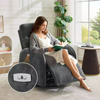 Hyleory Chenille Poltrona reclinabile girevole a 3 posizioni per cameretta con USB e striscia luminosa a induzione per soggiorno (set da 2)
