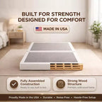 Continental Sleep, Base per Letto a Molle, Base in Legno da 5 cm, Base a Molle Sotto il Materasso a 2 Pezzi, Completamente Assemblata, Bianca