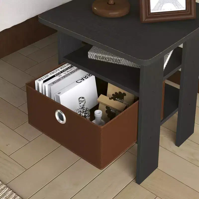 HOMLUX 1 comodino moderno con cassetto rimovibile e ripiano aperto