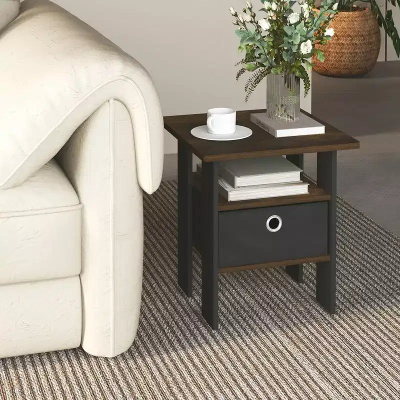 HOMLUX 1 comodino moderno con cassetto rimovibile e ripiano aperto