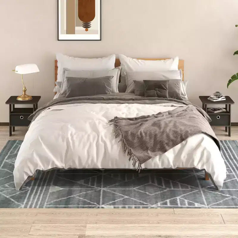 HOMLUX 1 comodino moderno con cassetto rimovibile e ripiano aperto