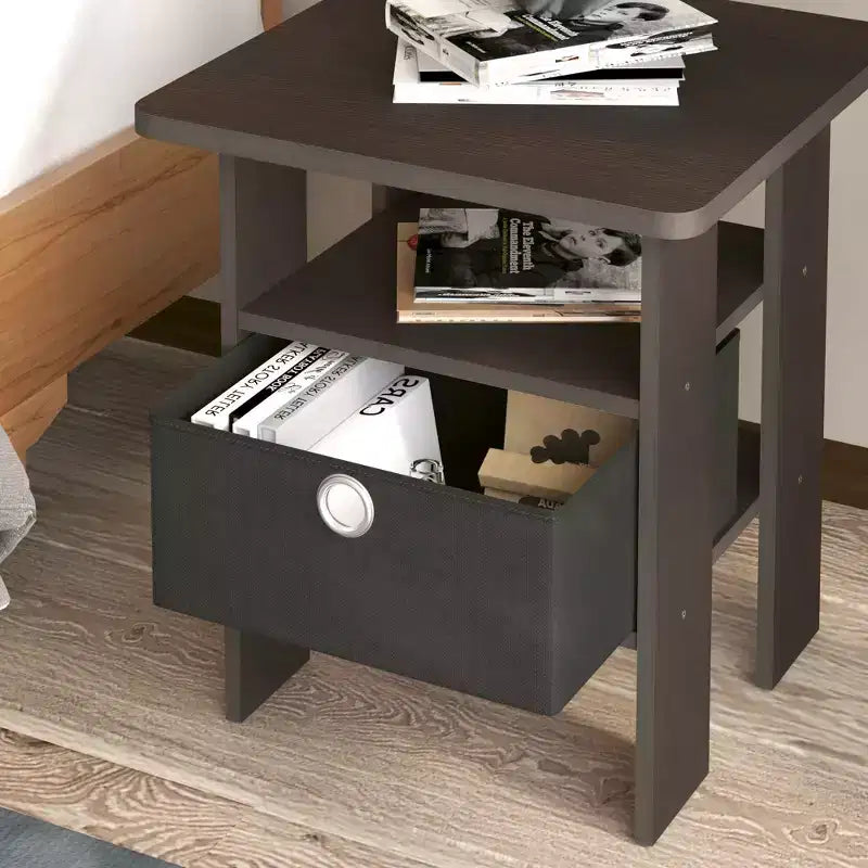 HOMLUX 1 comodino moderno con cassetto rimovibile e ripiano aperto