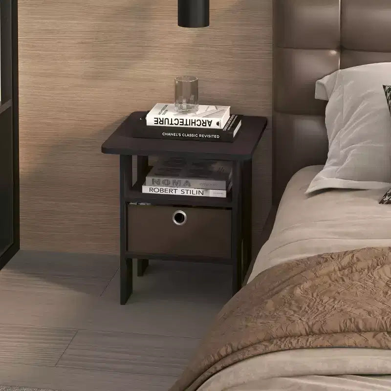 HOMLUX 1 comodino moderno con cassetto rimovibile e ripiano aperto