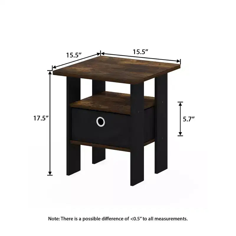 HOMLUX 1 comodino moderno con cassetto rimovibile e ripiano aperto