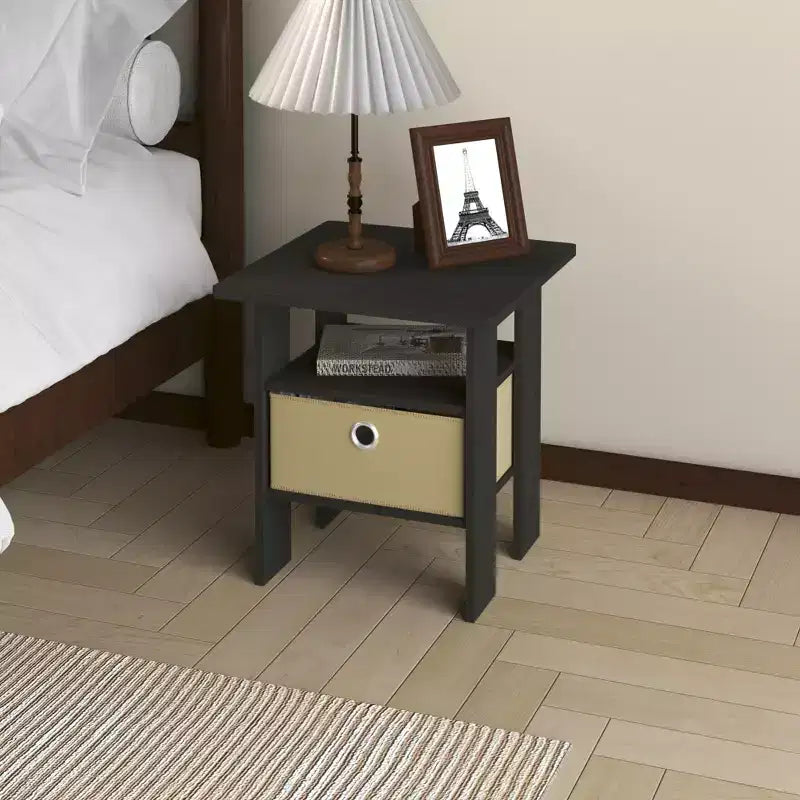 HOMLUX 1 comodino moderno con cassetto rimovibile e ripiano aperto
