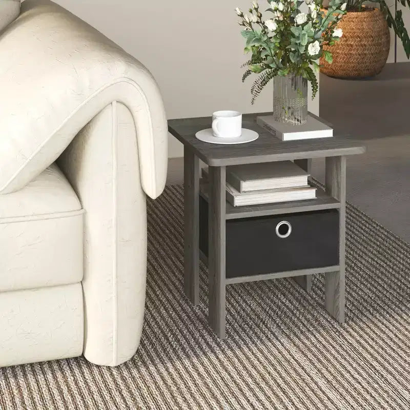 HOMLUX 1 comodino moderno con cassetto rimovibile e ripiano aperto