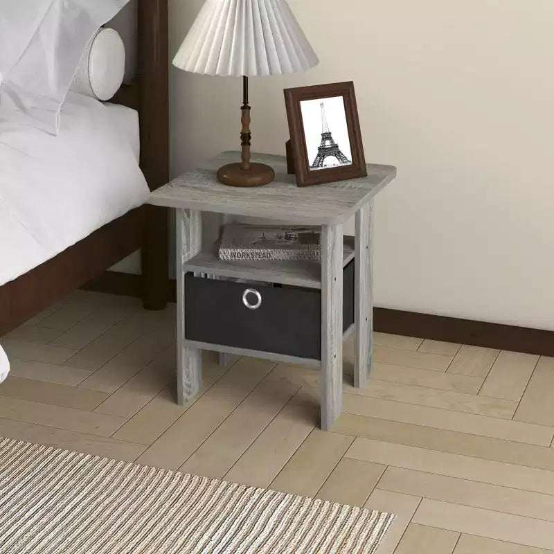 HOMLUX 1 comodino moderno con cassetto rimovibile e ripiano aperto