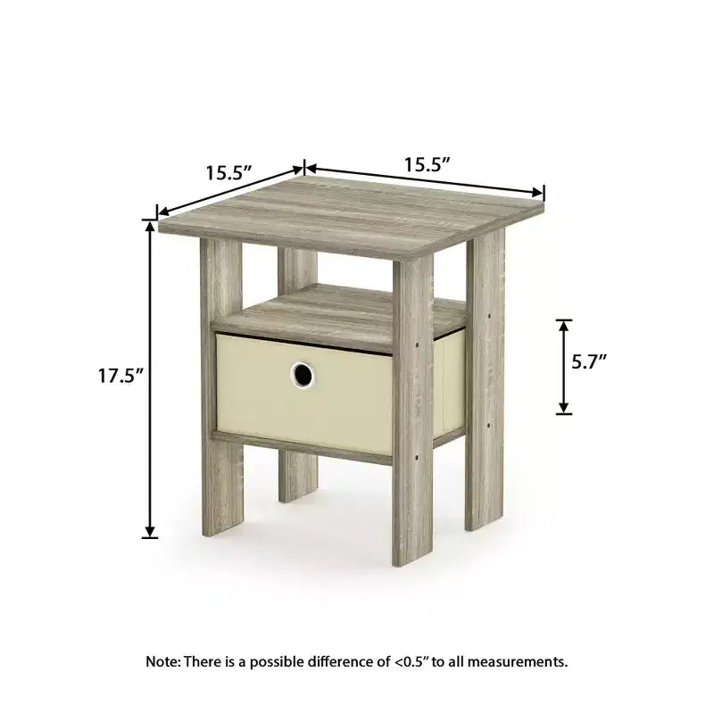 HOMLUX 1 comodino moderno con cassetto rimovibile e ripiano aperto