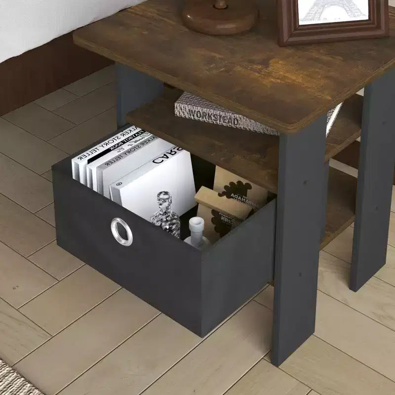 HOMLUX 1 comodino moderno con cassetto rimovibile e ripiano aperto