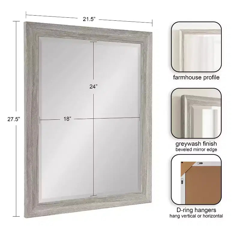 Specchio da parete rettangolare per bagno Kate e Laurel Dalphia