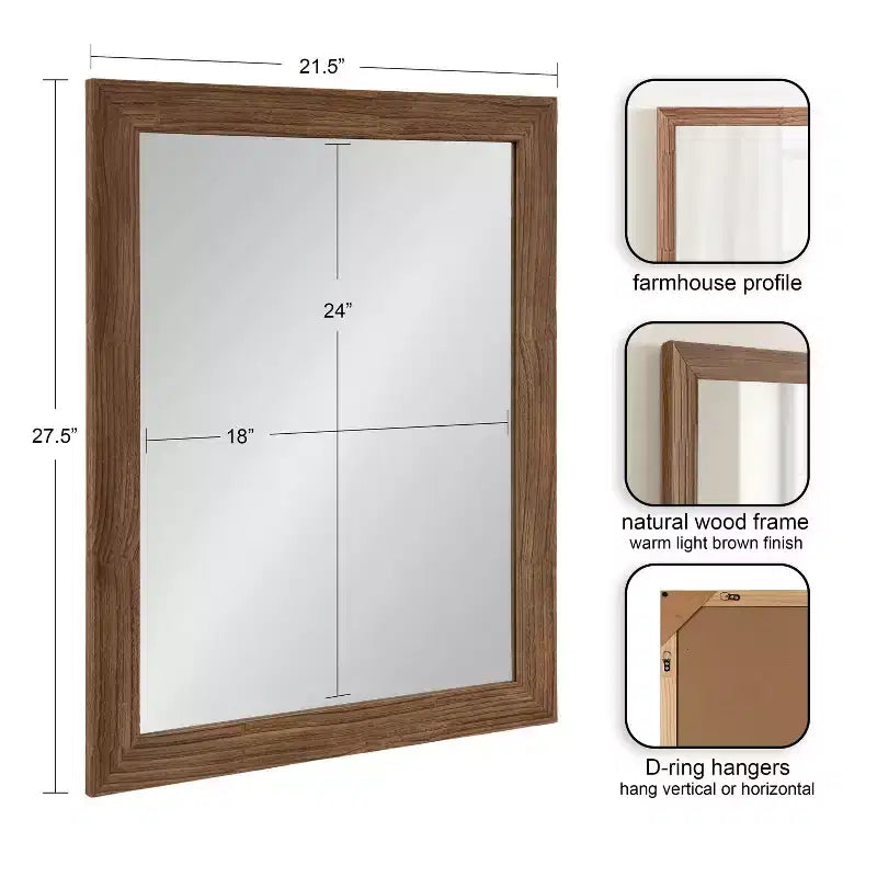 Specchio da Parete Rettangolare per Bagno Kate and Laurel Travon