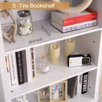 Libreria a 3 ripiani grande capacità serie Vintage Arrow per soggiorno, ufficio, camera da letto - Robusta in MDF e truciolato, facile da montare