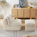 Poltrona divano girevole Whisen a compressione totale con pouf