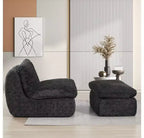 Poltrona divano girevole Whisen a compressione totale con pouf