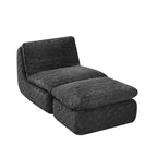 Poltrona divano girevole Whisen a compressione totale con pouf