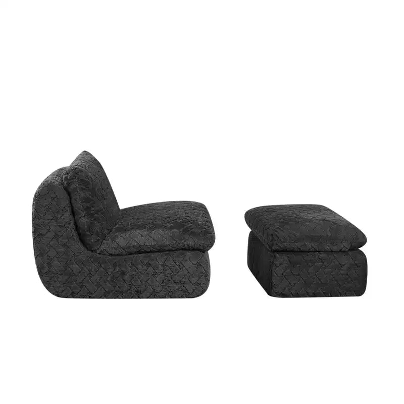 Poltrona divano girevole Whisen a compressione totale con pouf