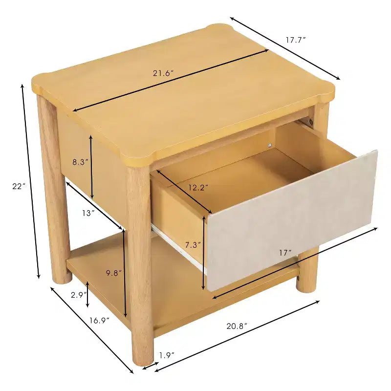 Christopher Knight Home Eliana Comodino Moderno Rustico in Legno con Cassetto e Ripiano Aperto