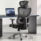 Sedia da ufficio ergonomica Okak, sedia da scrivania in rete con poggiatesta, supporto lombare e braccioli regolabili, sedia da gaming con schienale alto per ufficio e casa