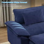 Mjkone Divano componibile a U da 118'', in ciniglia a 5 posti Cloud Sleeper con seduta profonda, ottomani e cuscini spessi