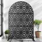 MAYEERTY Star Shaped Black Arched Galvanized Steel Privacy Screens Outdoor and Indoor Partition Decorative Screen