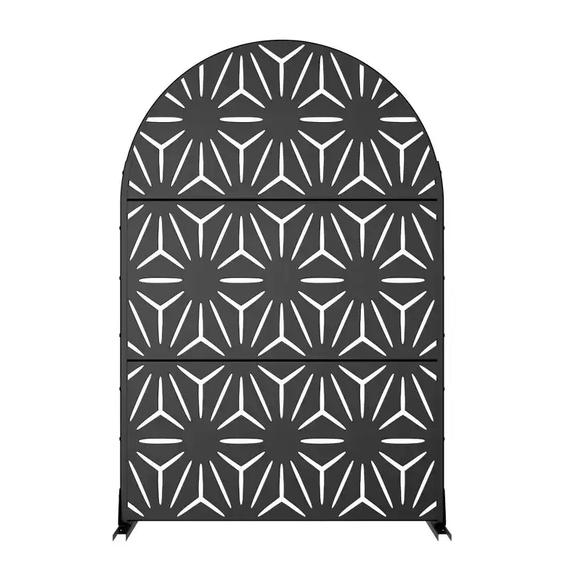 MAYEERTY Schermi per la privacy a stella neri in acciaio zincato con arco per esterni e interni, schermo decorativo divisorio